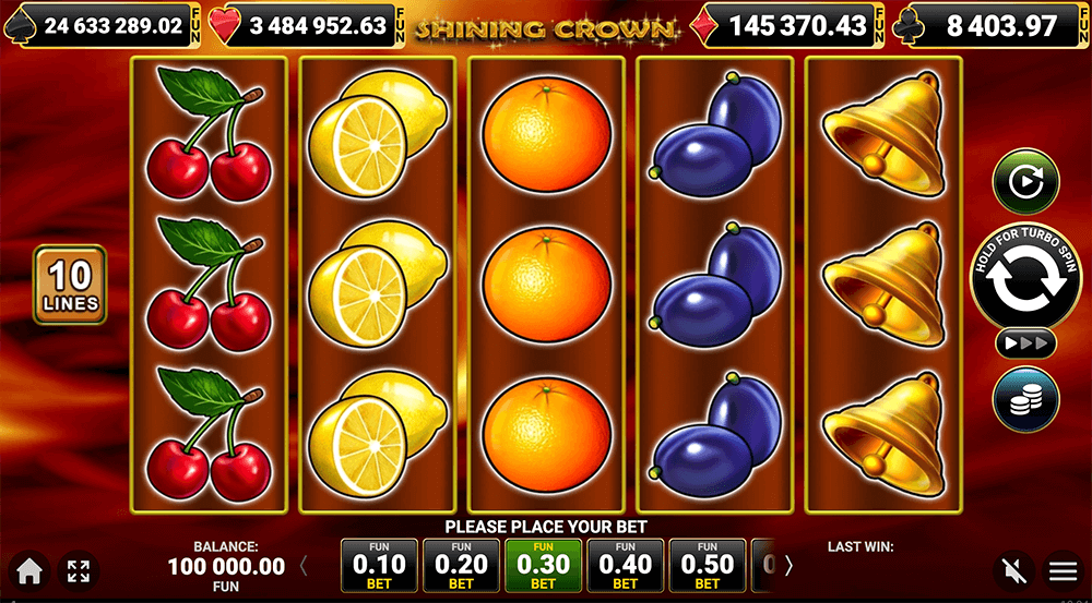 Графика слота Shining Crown